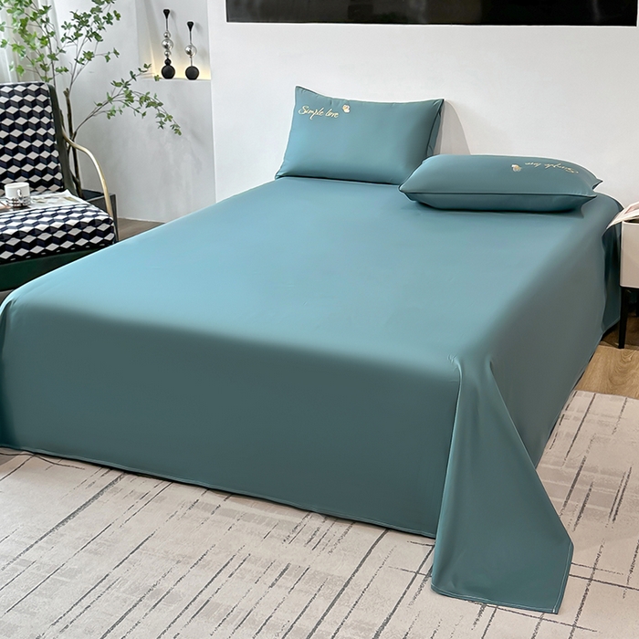 91家纺网 家纺一手货源 找家纺 宇彬家纺 2025直播热款新款13374全棉母婴级麻绳滚边纯棉色刺绣单品被套 轻奢 摩卡绿