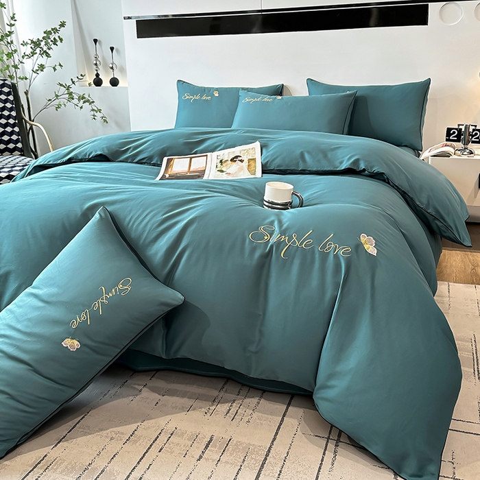 91家纺网 家纺一手货源 找家纺 宇彬家纺 2025直播热款新款13374全棉母婴级麻绳滚边纯棉色刺绣单品被套 轻奢 摩卡绿