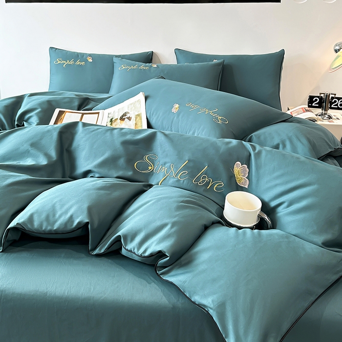 91家纺网 家纺一手货源 找家纺 宇彬家纺 2025直播热款新款13374全棉母婴级麻绳滚边纯棉色刺绣单品被套 轻奢 摩卡绿