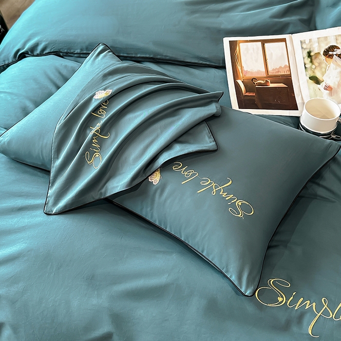 91家纺网 家纺一手货源 找家纺 宇彬家纺 2025直播热款新款13374全棉母婴级麻绳滚边纯棉色刺绣单品被套 轻奢 摩卡绿