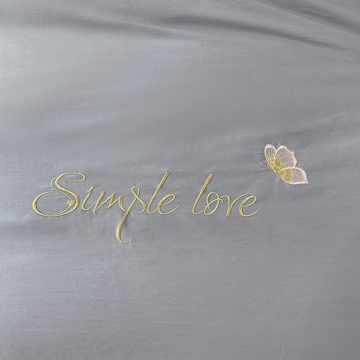 91家纺网 家纺一手货源 找家纺 宇彬家纺 2025直播热款新款13374全棉母婴级麻绳滚边纯棉色刺绣单品被套 轻奢 绅士灰