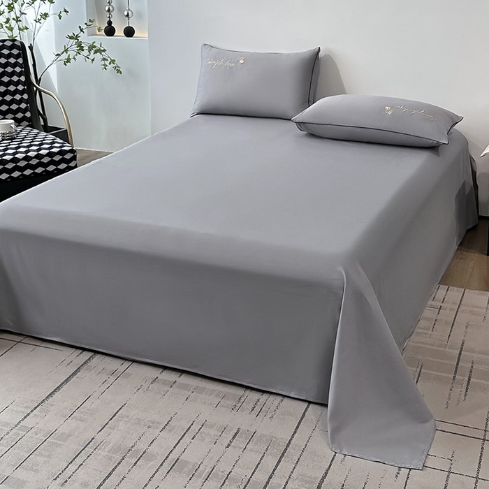 91家纺网 家纺一手货源 找家纺 宇彬家纺 2025直播热款新款13374全棉母婴级麻绳滚边纯棉色刺绣单品被套 轻奢 绅士灰