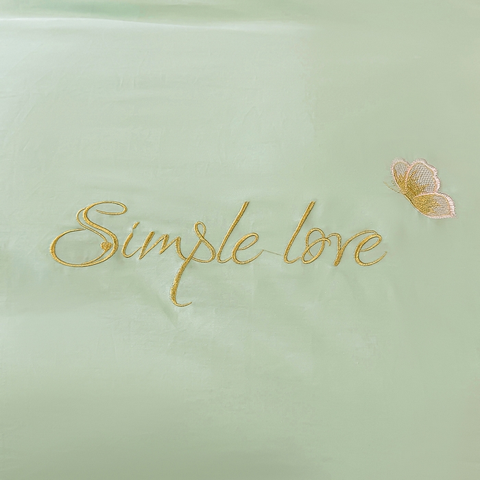 91家纺网 家纺一手货源 找家纺 宇彬家纺 2025直播热款新款13374全棉母婴级麻绳滚边纯棉色刺绣单品被套 轻奢 炫彩绿