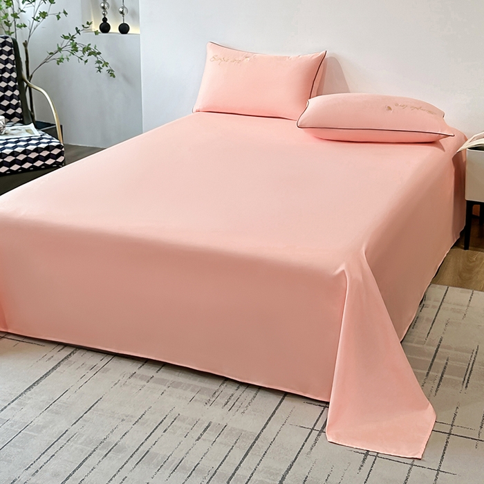 91家纺网 家纺一手货源 找家纺 宇彬家纺 2025直播热款新款13374全棉母婴级麻绳滚边纯棉色刺绣单品被套 轻奢 玉颜粉