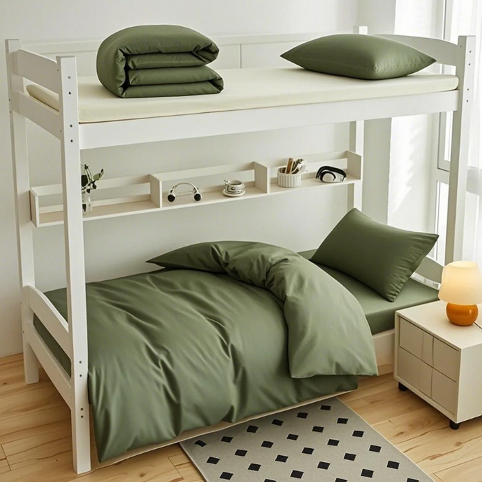 91家纺网 家纺一手货源 找家纺 （总）全美家居 2025新款学生全棉纯棉三件套-纯色系列