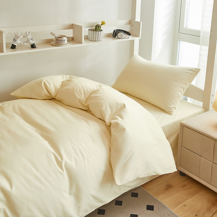 91家纺网 家纺一手货源 找家纺 （总）全美家居 2025新款学生全棉纯棉三件套-纯色系列