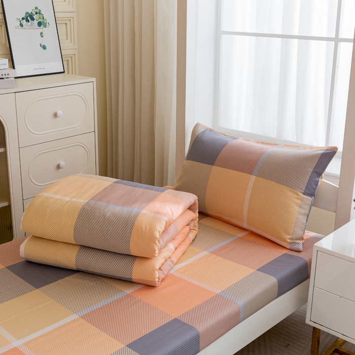 91家纺网 家纺一手货源 找家纺 简冠家纺 2025新款全棉学生三件套宿舍三件套纯棉学生床垫羽丝绒被子被芯 幻影都市-红