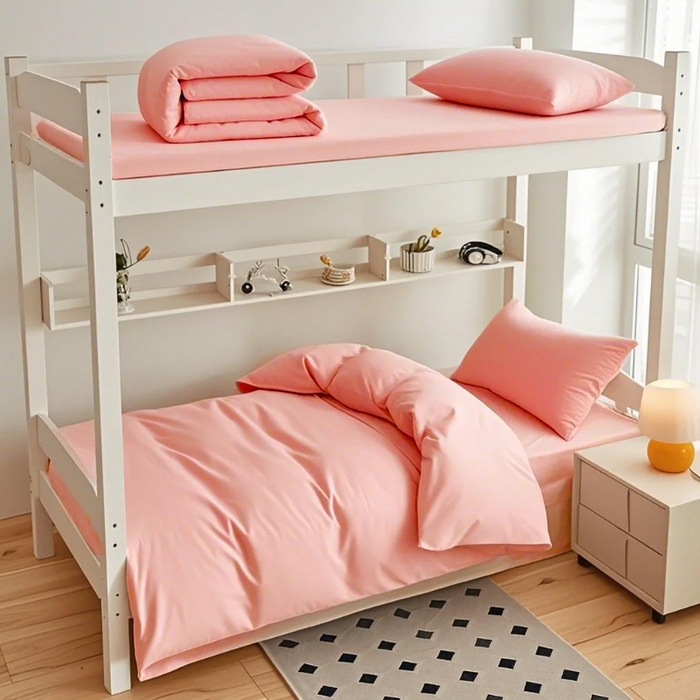 91家纺网 家纺一手货源 找家纺 （总）全美家居 2025新款学生全棉纯棉三件套-纯色系列