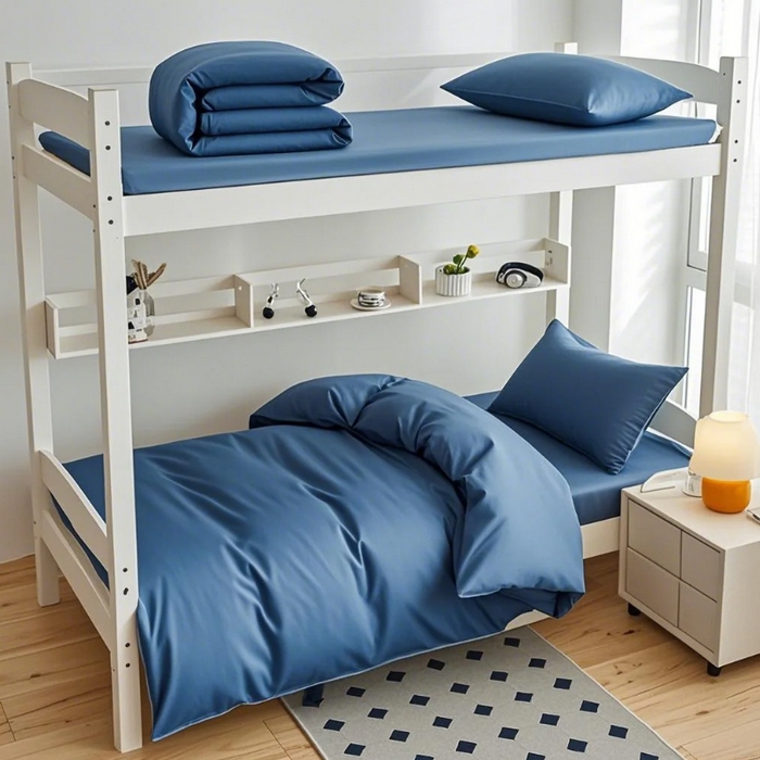 91家纺网 家纺一手货源 找家纺 （总）全美家居 2025新款学生全棉纯棉三件套-纯色系列