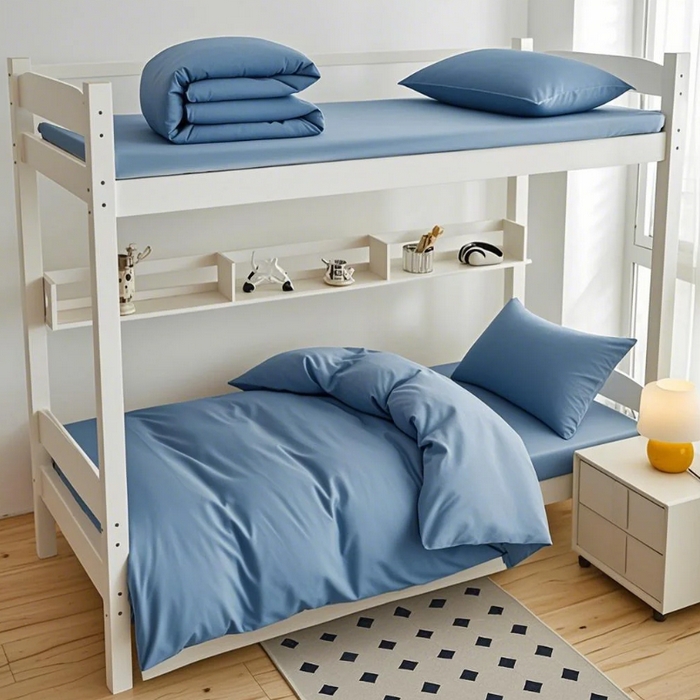 91家纺网 家纺一手货源 找家纺 （总）全美家居 2025新款学生全棉纯棉三件套-纯色系列