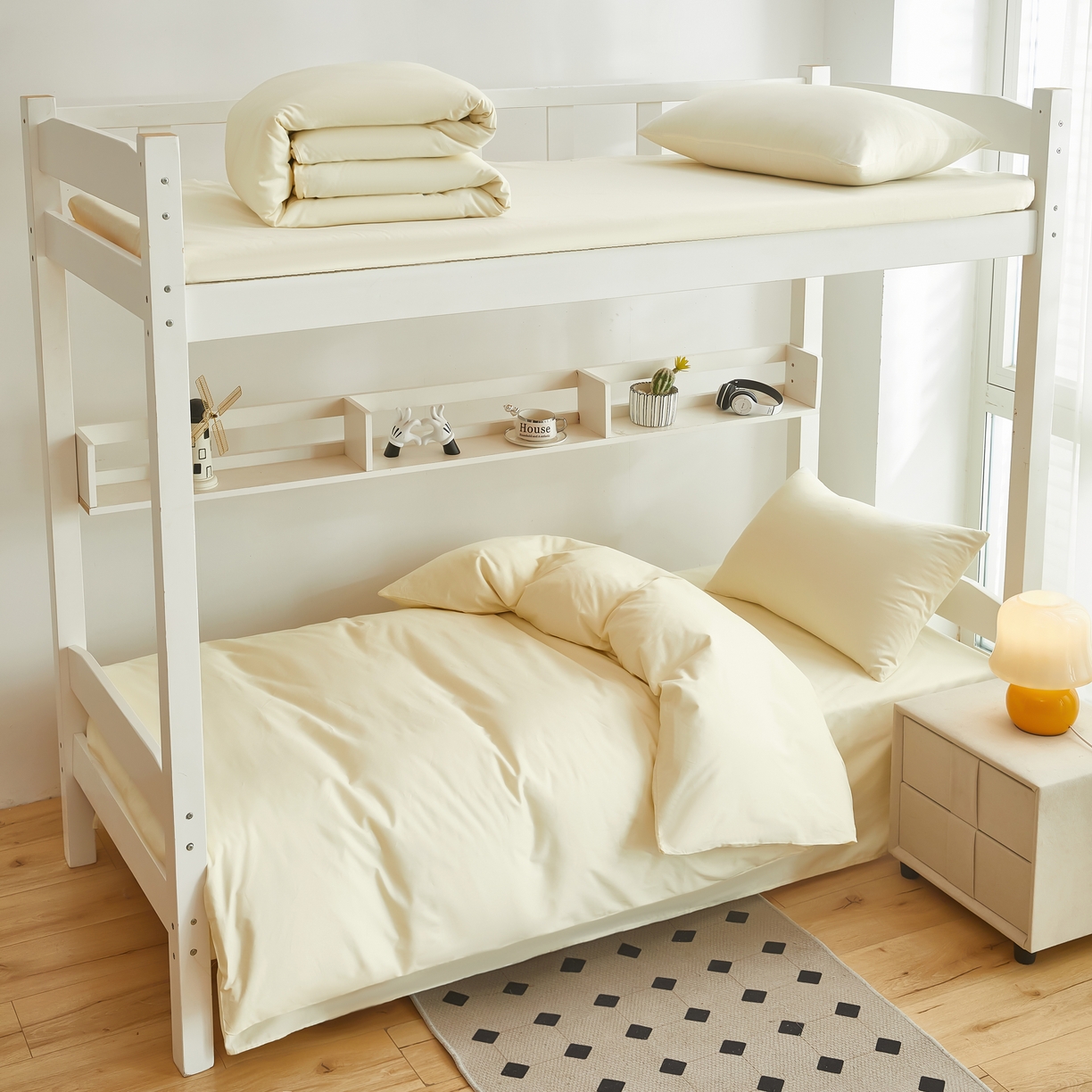 91家纺网 家纺一手货源 找家纺 （总）全美家居 2025新款学生全棉纯棉三件套-纯色系列