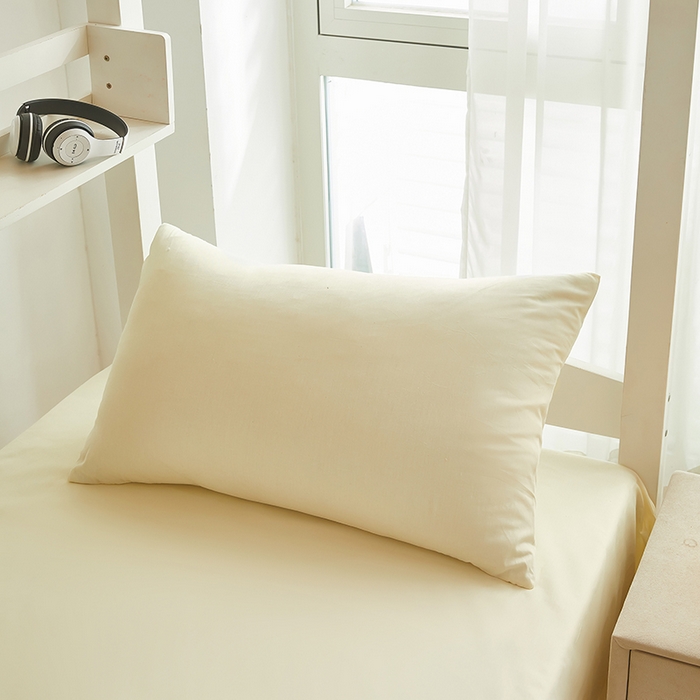 91家纺网 家纺一手货源 找家纺 全美家居 2025新款学生全棉纯棉三件套-纯色系列 晨雾米