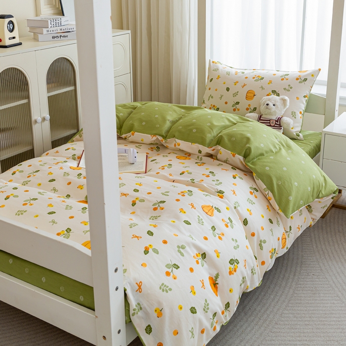 91家纺网 家纺一手货源 找家纺 简冠家纺 2025新款全棉学生三件套宿舍三件套纯棉学生床垫羽丝绒被子被芯 田园生活