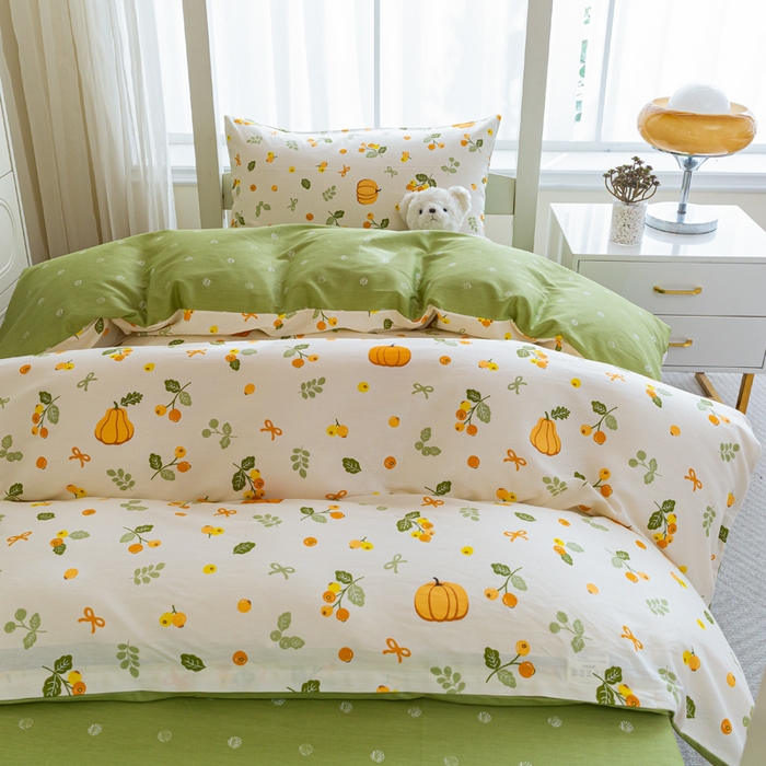 91家纺网 家纺一手货源 找家纺 简冠家纺 2025新款全棉学生三件套宿舍三件套纯棉学生床垫羽丝绒被子被芯 田园生活