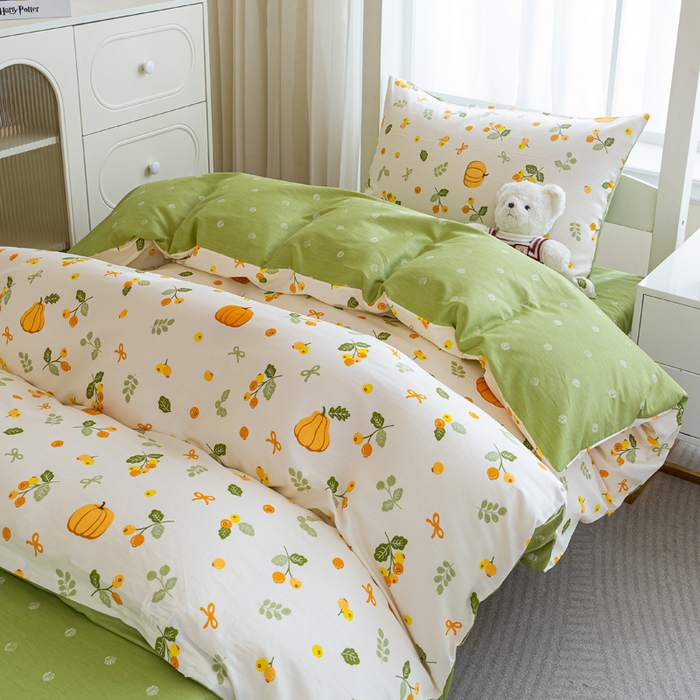 91家纺网 家纺一手货源 找家纺 简冠家纺 2025新款全棉学生三件套宿舍三件套纯棉学生床垫羽丝绒被子被芯 田园生活