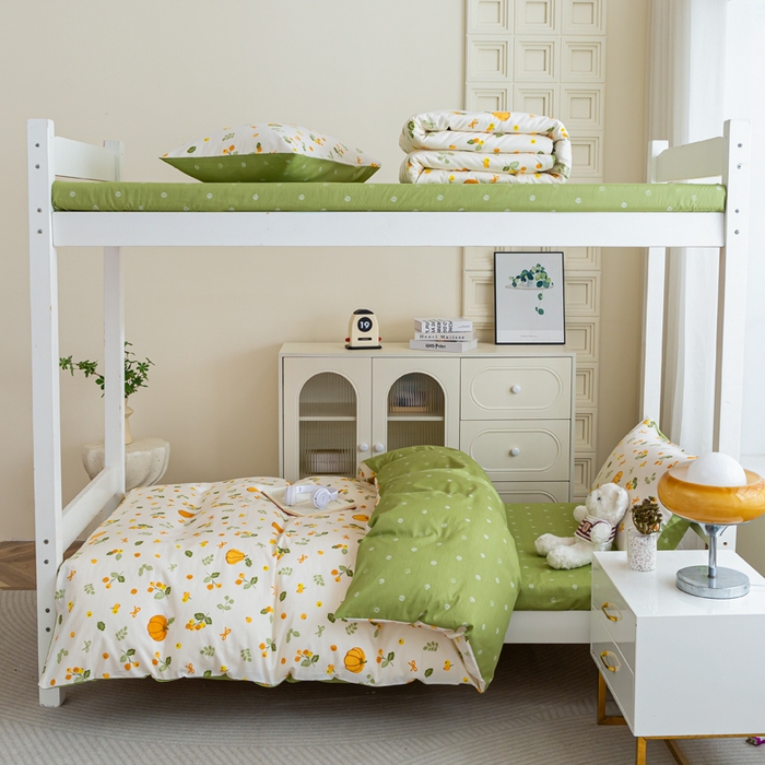 91家纺网 家纺一手货源 找家纺 简冠家纺 2025新款全棉学生三件套宿舍三件套纯棉学生床垫羽丝绒被子被芯 田园生活