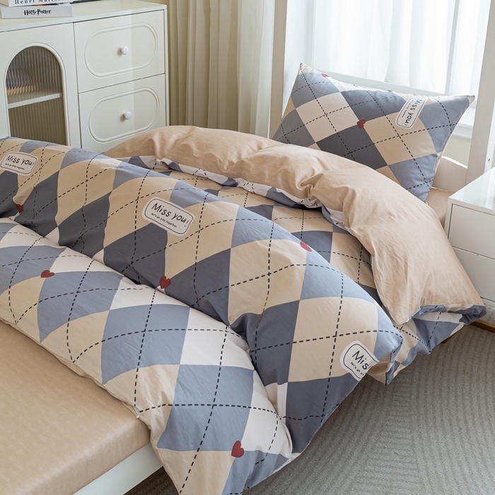 91家纺网 家纺一手货源 找家纺 简冠家纺 2025新款全棉学生三件套宿舍三件套纯棉学生床垫羽丝绒被子被芯 文景