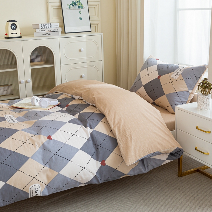 91家纺网 家纺一手货源 找家纺 简冠家纺 2025新款全棉学生三件套宿舍三件套纯棉学生床垫羽丝绒被子被芯 文景