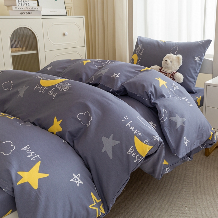 91家纺网 家纺一手货源 找家纺 简冠家纺 2025新款全棉学生三件套宿舍三件套纯棉学生床垫羽丝绒被子被芯 月光旅程-灰