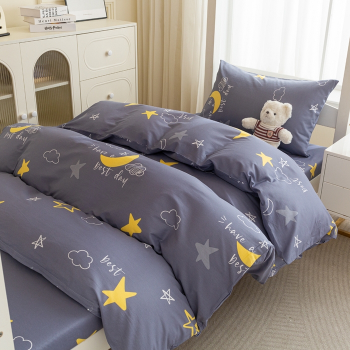 91家纺网 家纺一手货源 找家纺 简冠家纺 2025新款全棉学生三件套宿舍三件套纯棉学生床垫羽丝绒被子被芯 月光旅程-灰