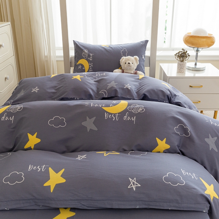 91家纺网 家纺一手货源 找家纺 简冠家纺 2025新款全棉学生三件套宿舍三件套纯棉学生床垫羽丝绒被子被芯 月光旅程-灰