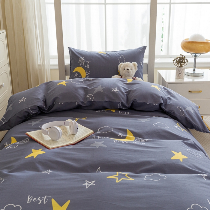 91家纺网 家纺一手货源 找家纺 简冠家纺 2025新款全棉学生三件套宿舍三件套纯棉学生床垫羽丝绒被子被芯 月光旅程-灰