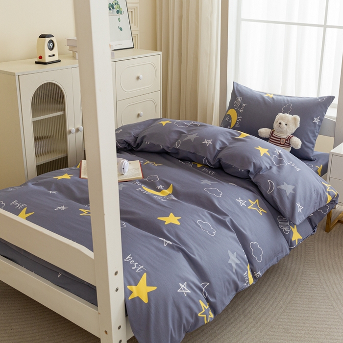 91家纺网 家纺一手货源 找家纺 简冠家纺 2025新款全棉学生三件套宿舍三件套纯棉学生床垫羽丝绒被子被芯 月光旅程-灰