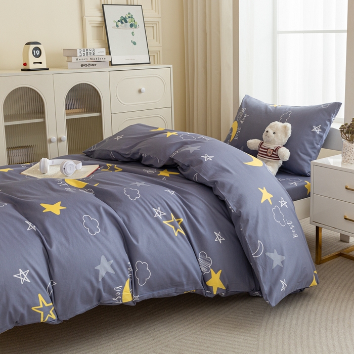 91家纺网 家纺一手货源 找家纺 简冠家纺 2025新款全棉学生三件套宿舍三件套纯棉学生床垫羽丝绒被子被芯 月光旅程-灰