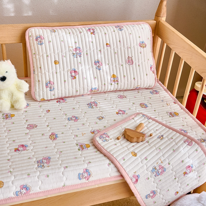 91家纺网 家纺一手货源 找家纺 X猫先生 2025新款全棉双层纱婴幼儿童床盖夹棉床单睡垫薄床垫子母婴级 玩趣萌物