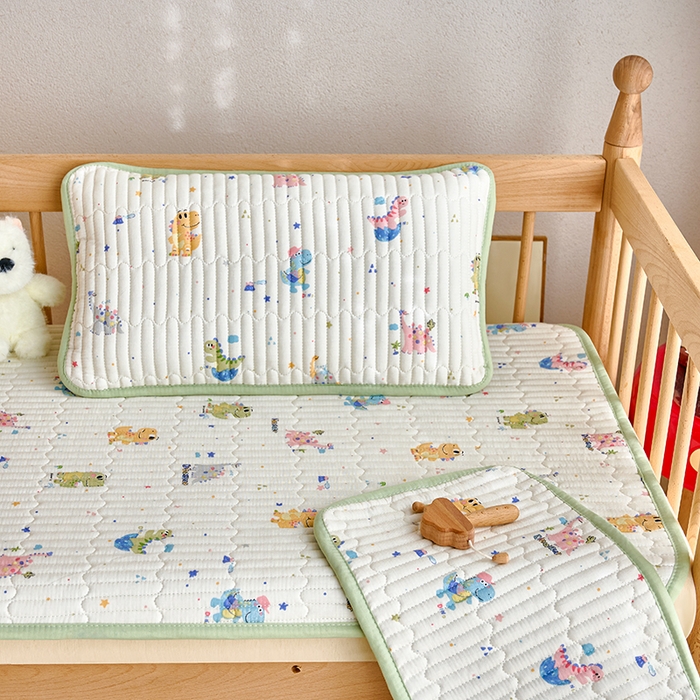 91家纺网 家纺一手货源 找家纺 （总）X猫先生 2025新款全棉双层纱婴幼儿童床盖夹棉床单睡垫薄床垫子母婴级