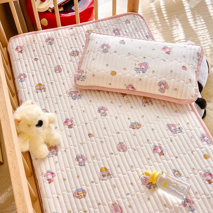 91家纺网 家纺一手货源 找家纺 X猫先生 2025新款全棉双层纱婴幼儿童床盖夹棉床单睡垫薄床垫子母婴级 玩趣萌物