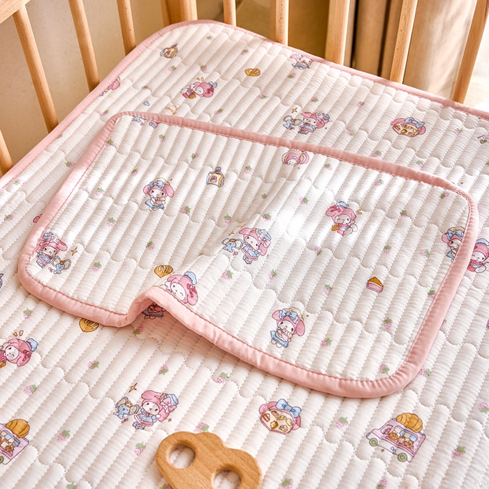 91家纺网 家纺一手货源 找家纺 X猫先生 2025新款全棉双层纱婴幼儿童床盖夹棉床单睡垫薄床垫子母婴级 玩趣萌物