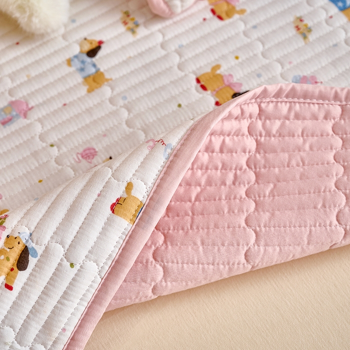 91家纺网 家纺一手货源 找家纺 X猫先生 2025新款全棉双层纱婴幼儿童床盖夹棉床单睡垫薄床垫子母婴级 狗狗礼物