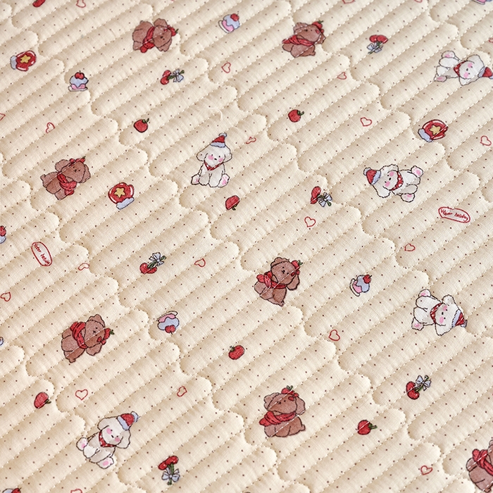 91家纺网 家纺一手货源 找家纺 X猫先生 2025新款全棉双层纱婴幼儿童床盖夹棉床单睡垫薄床垫子母婴级 甜卡日常