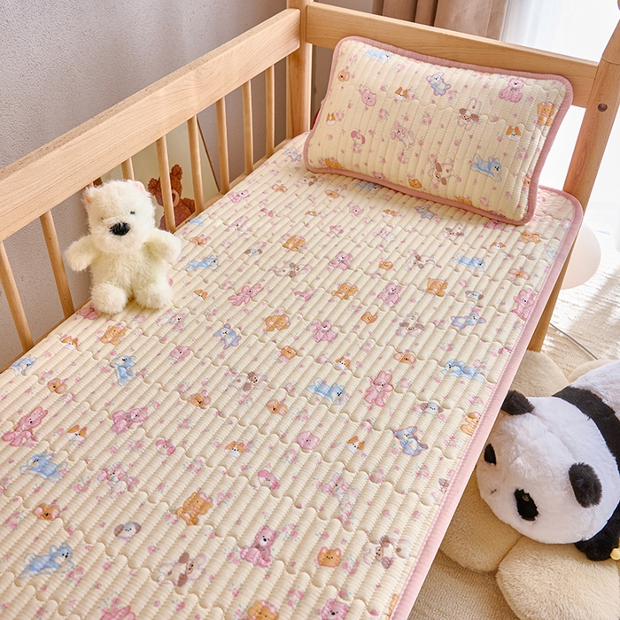 X猫先生 2025新款全棉双层纱婴幼儿童床盖夹棉床单睡垫薄床垫子母婴级 花漾小熊
