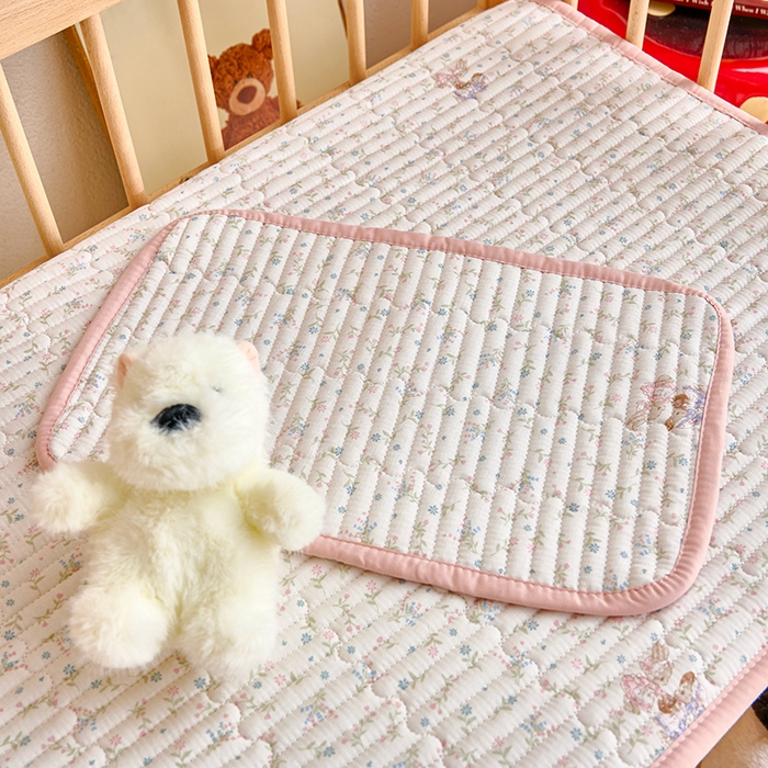 91家纺网 家纺一手货源 找家纺 X猫先生 2025新款全棉双层纱婴幼儿童床盖夹棉床单睡垫薄床垫子母婴级 田园兔