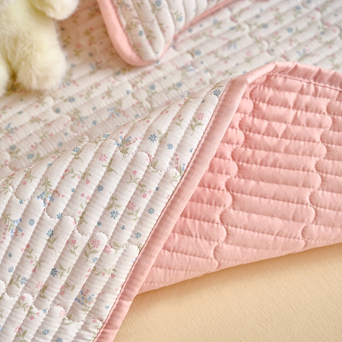 91家纺网 家纺一手货源 找家纺 X猫先生 2025新款全棉双层纱婴幼儿童床盖夹棉床单睡垫薄床垫子母婴级 田园兔