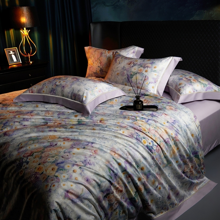 米多多 2025新款长绒棉纯棉数码镂空四件套-维密庄园 维密庄园-薰衣紫