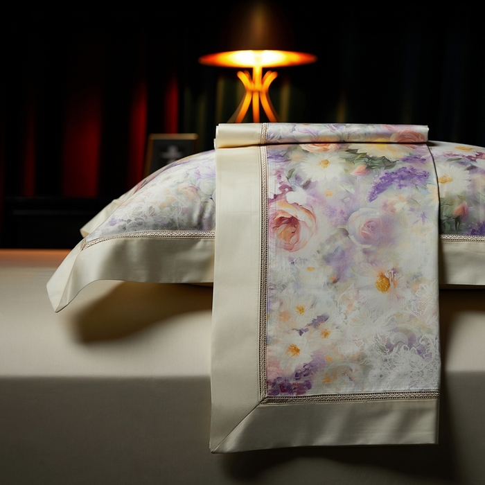 91家纺网 家纺一手货源 找家纺 米多多 2025新款长绒棉纯棉数码镂空四件套-维密庄园 维密庄园-米杏