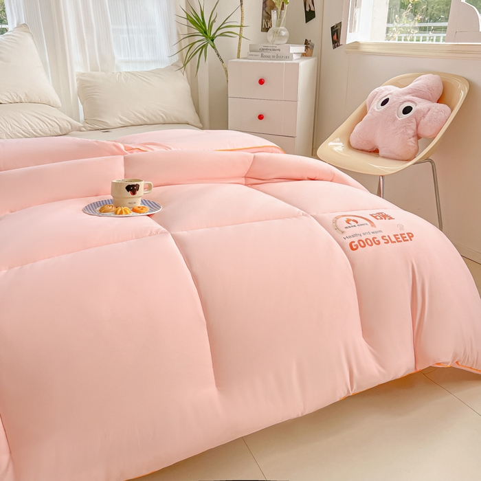 91家纺网 家纺一手货源 找家纺 美尔惠家纺 2025新款母婴级直播热款超柔冬被被子被芯-方格系列 方格-少女粉