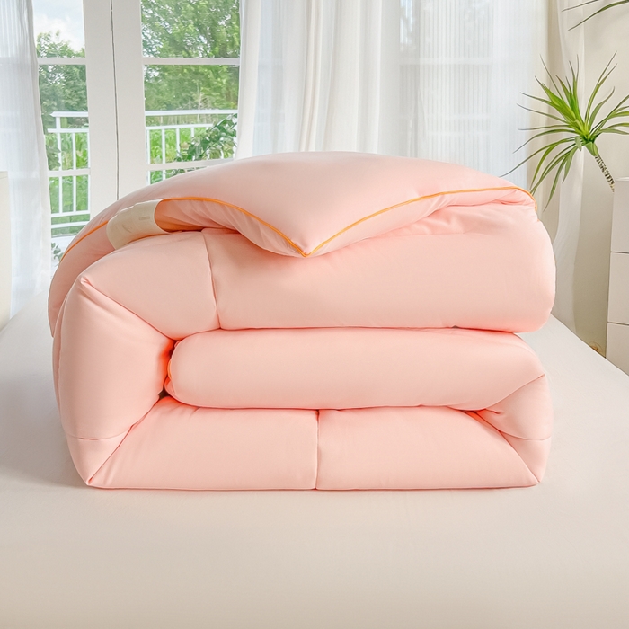 91家纺网 家纺一手货源 找家纺 美尔惠家纺 2025新款母婴级直播热款超柔冬被被子被芯-方格系列 方格-少女粉