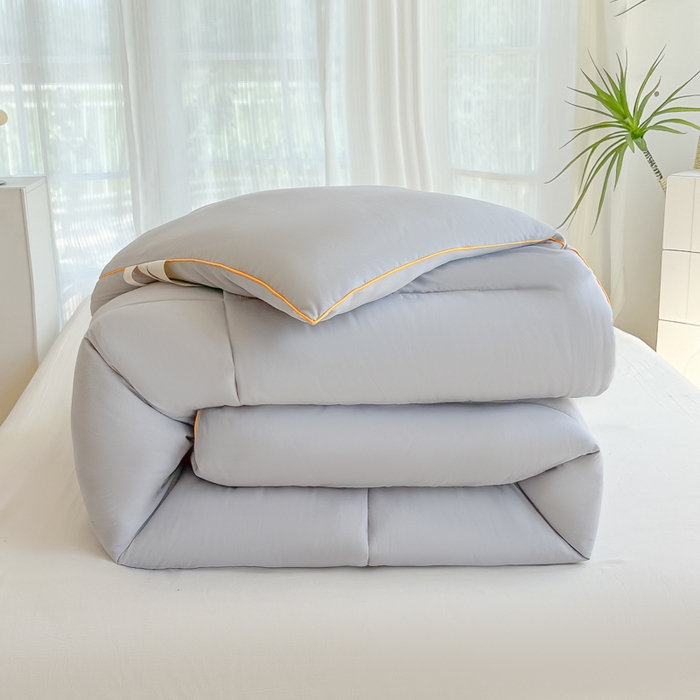 91家纺网 家纺一手货源 找家纺 美尔惠家纺 2025新款母婴级直播热款超柔冬被被子被芯-方格系列 方格-雾霾蓝