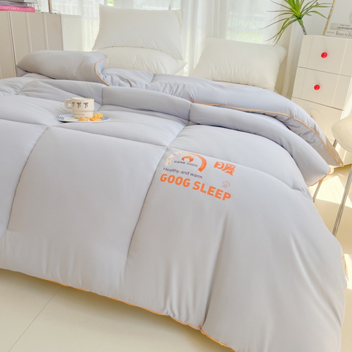 91家纺网 家纺一手货源 找家纺 美尔惠家纺 2025新款母婴级直播热款超柔冬被被子被芯-方格系列 方格-雾霾蓝