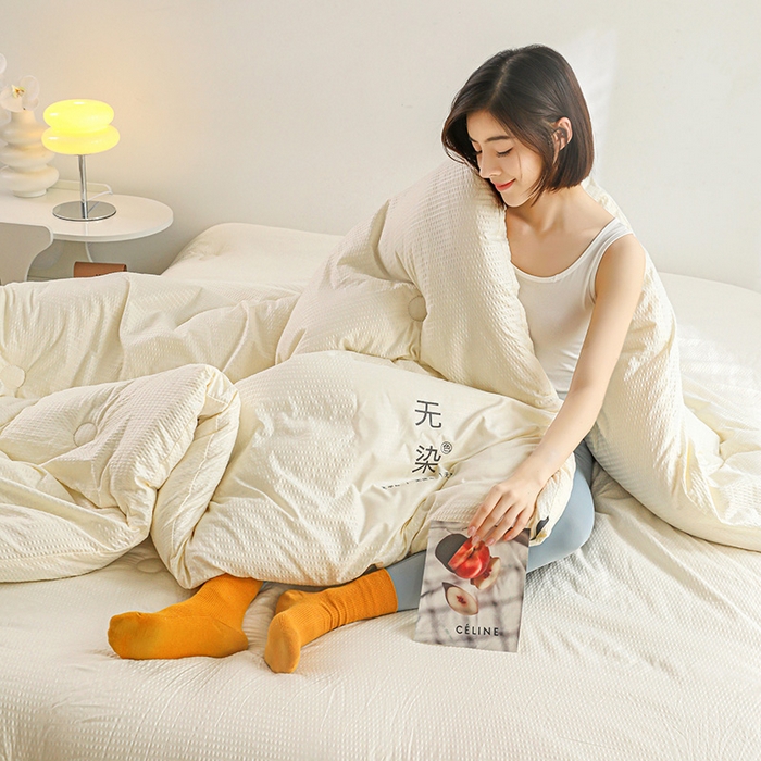 91家纺网 家纺一手货源 找家纺 （总）美尔惠家纺 2025新款泡泡纱无染超柔亲肤被芯冬被四季被被子被芯