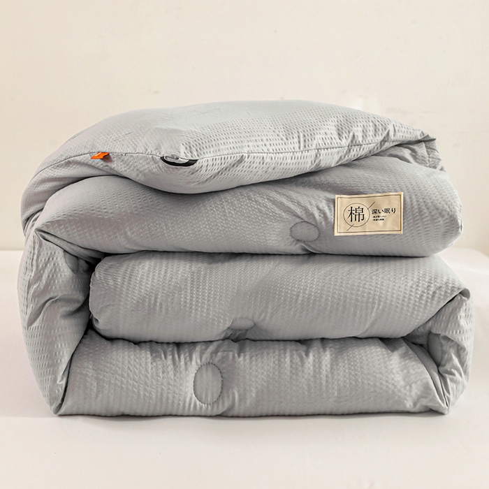 91家纺网 家纺一手货源 找家纺 美尔惠家纺 2025新款泡泡纱无染超柔亲肤被芯冬被四季被被子被芯 无染-浅灰