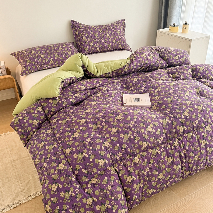 美尔惠家纺 2025爆款超柔亲肤棉舒适冬被被子被芯 紫荆