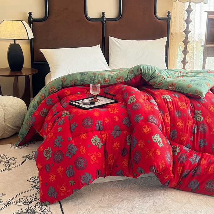 91家纺网 家纺一手货源 找家纺 （总）美尔惠家纺 2025爆款超柔亲肤舒适百福被冬被婚庆被被子被芯