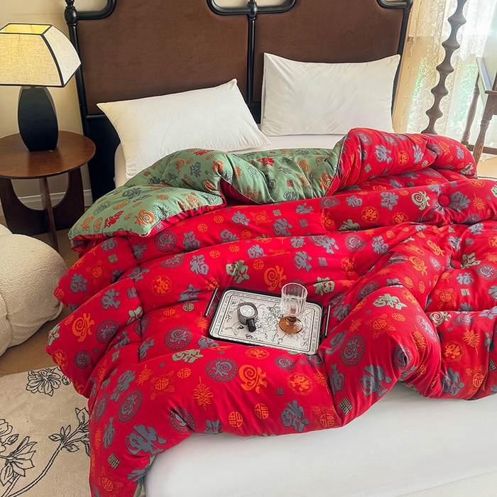 91家纺网 家纺一手货源 找家纺 （总）美尔惠家纺 2025爆款超柔亲肤舒适百福被冬被婚庆被被子被芯