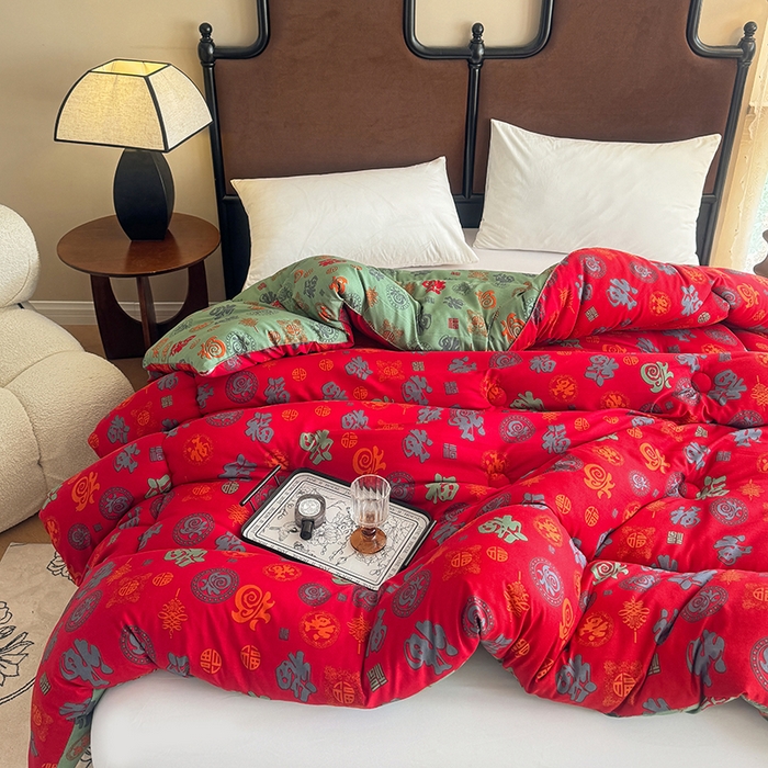 91家纺网 家纺一手货源 找家纺 （总）美尔惠家纺 2025爆款超柔亲肤舒适百福被冬被婚庆被被子被芯