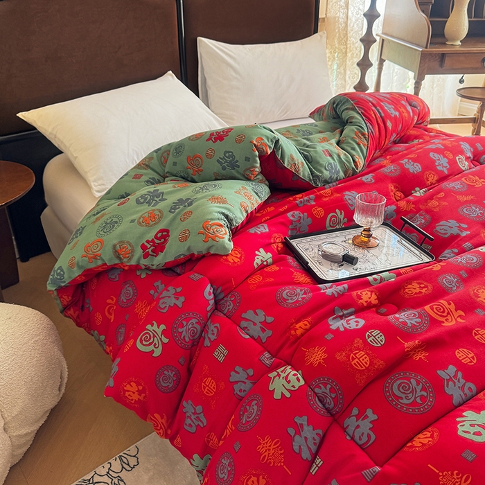 91家纺网 家纺一手货源 找家纺 （总）美尔惠家纺 2025爆款超柔亲肤舒适百福被冬被婚庆被被子被芯